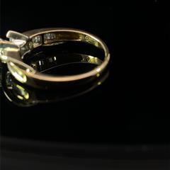 14K YELLOW GOLD MARQUISE & BAGUETTE CUT DIAMOND RING .42cttw SIZE 7